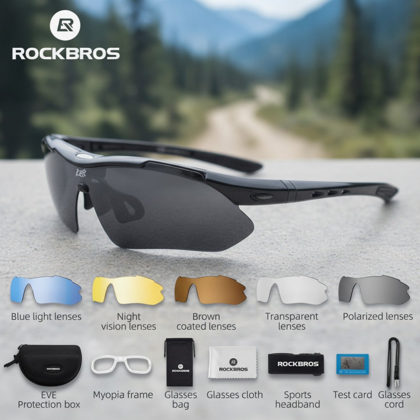 Lunettes Cyclisme Polarisées ROCKBROS : Vision Claire & Protection