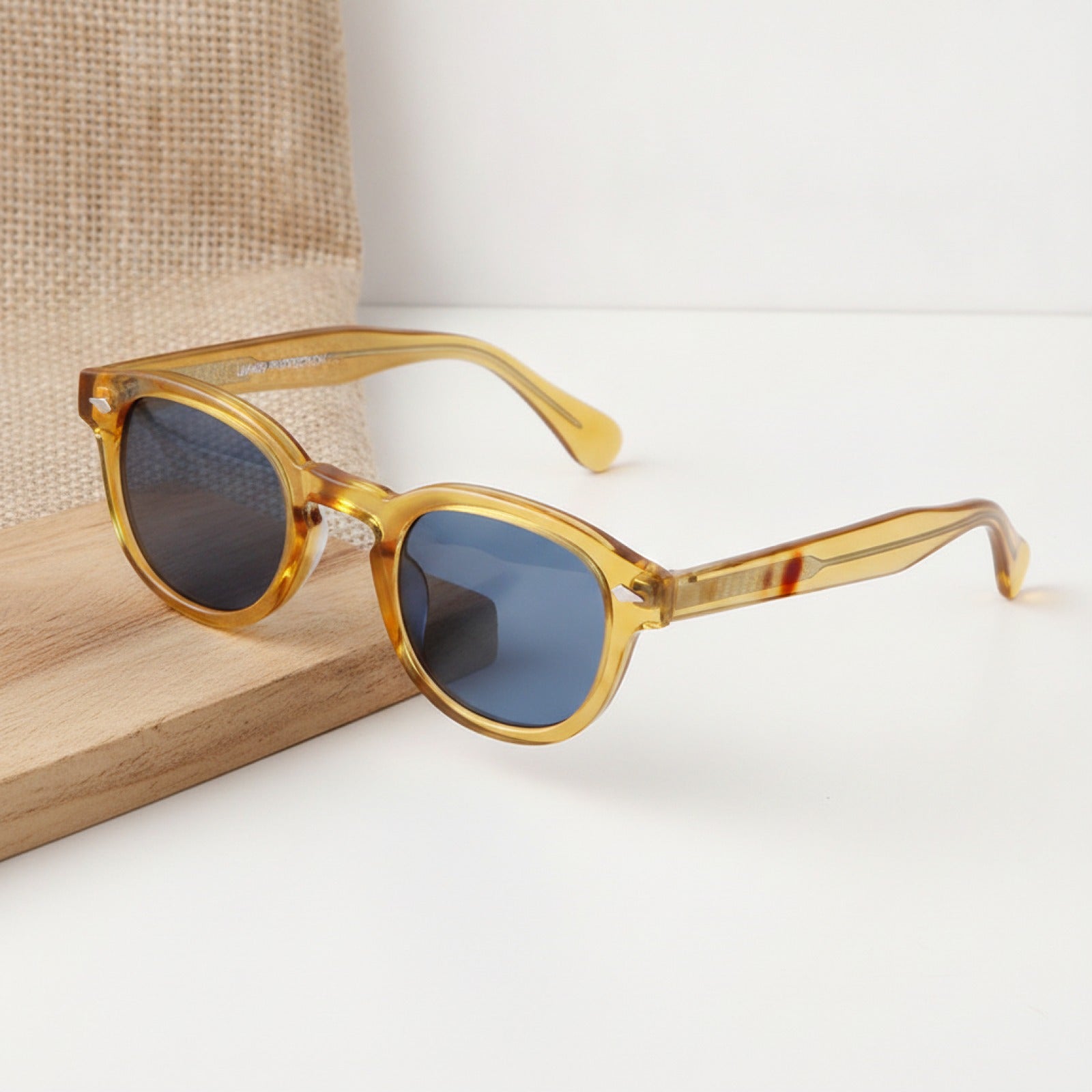 Lunettes Rondes Vintage UV400 Style Coquillage