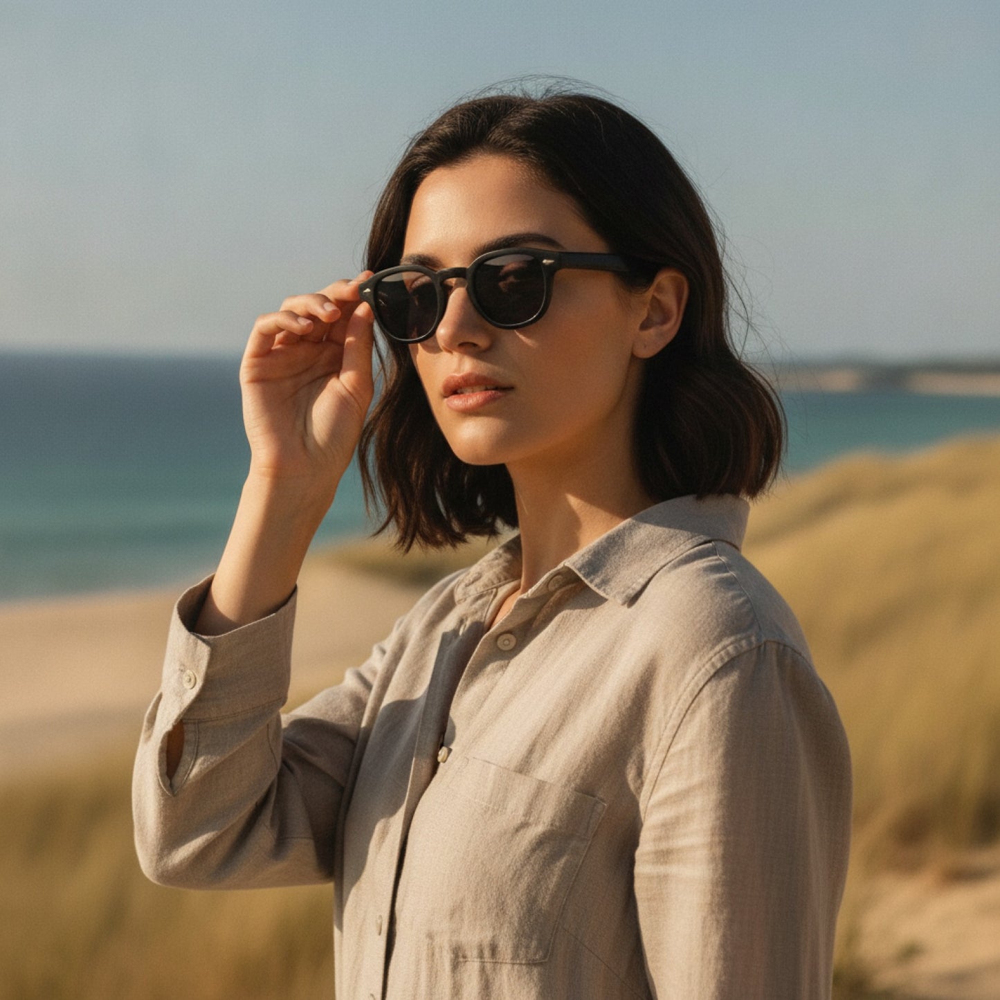 Lunettes Rondes Vintage UV400 Style Coquillage