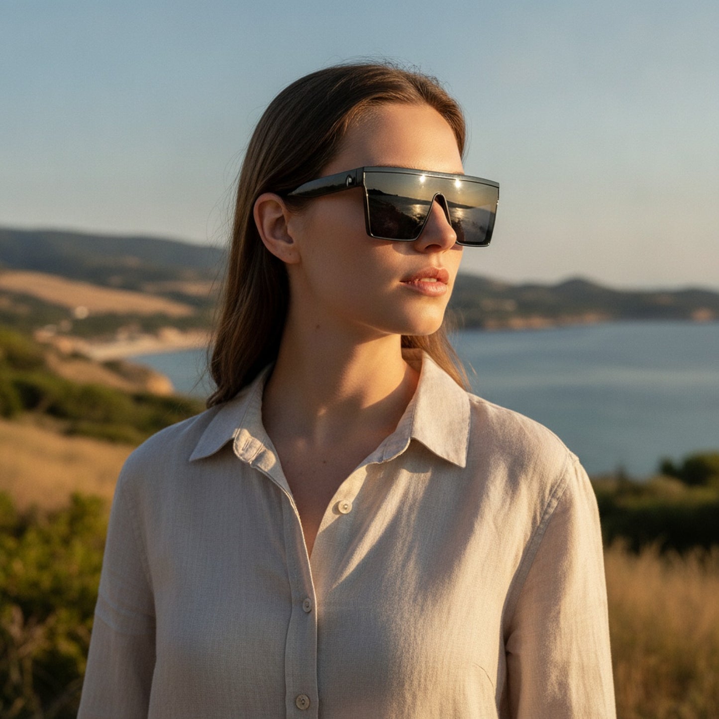 Lunettes de Soleil Carrées Vintage Unisexe
