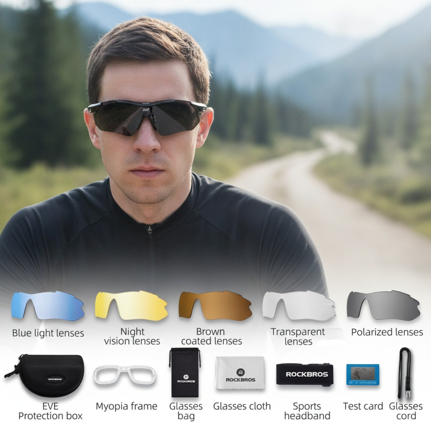 Lunettes Cyclisme Polarisées ROCKBROS : Vision Claire & Protection