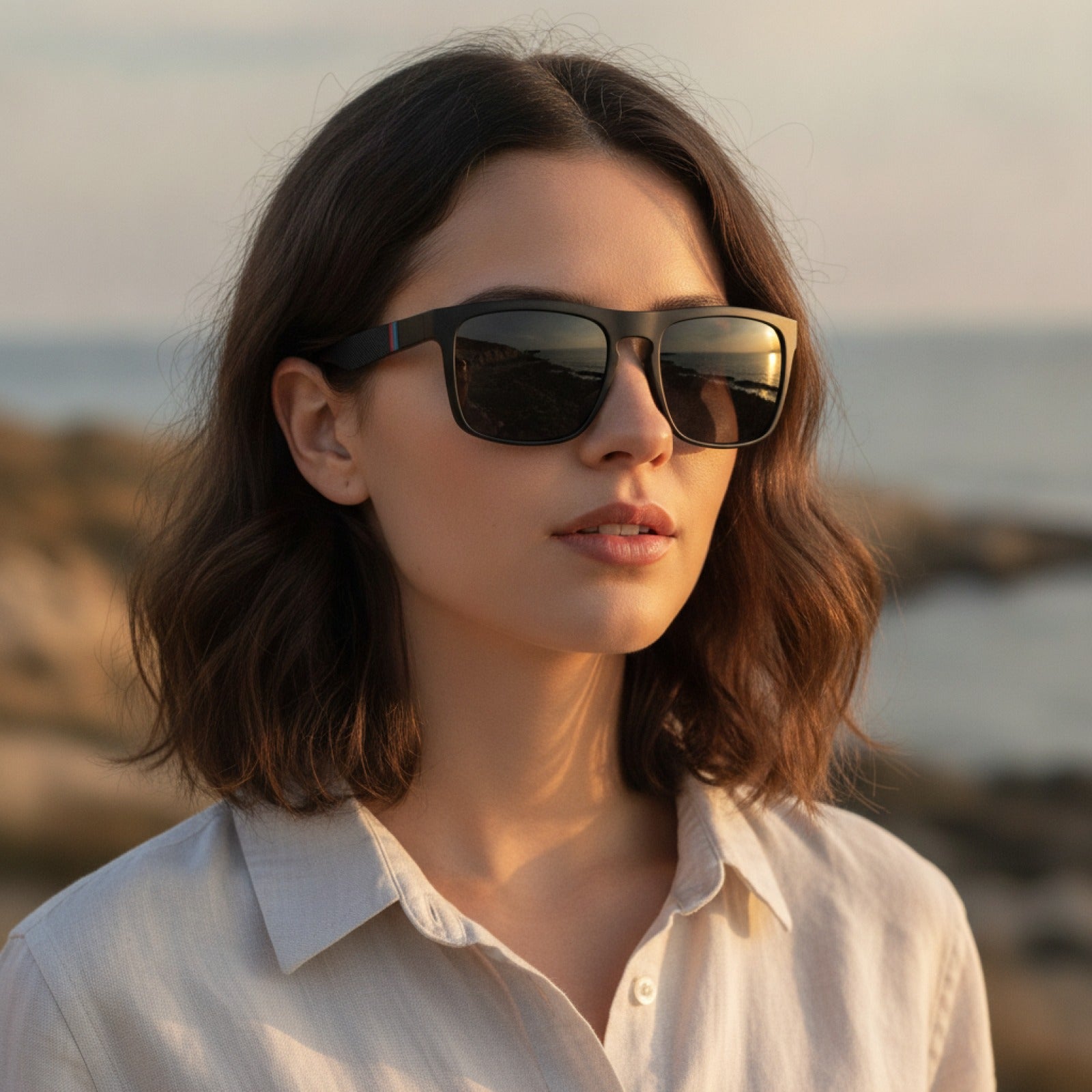 Lunettes de Soleil Carrées Vintage Polarisées Unisexe