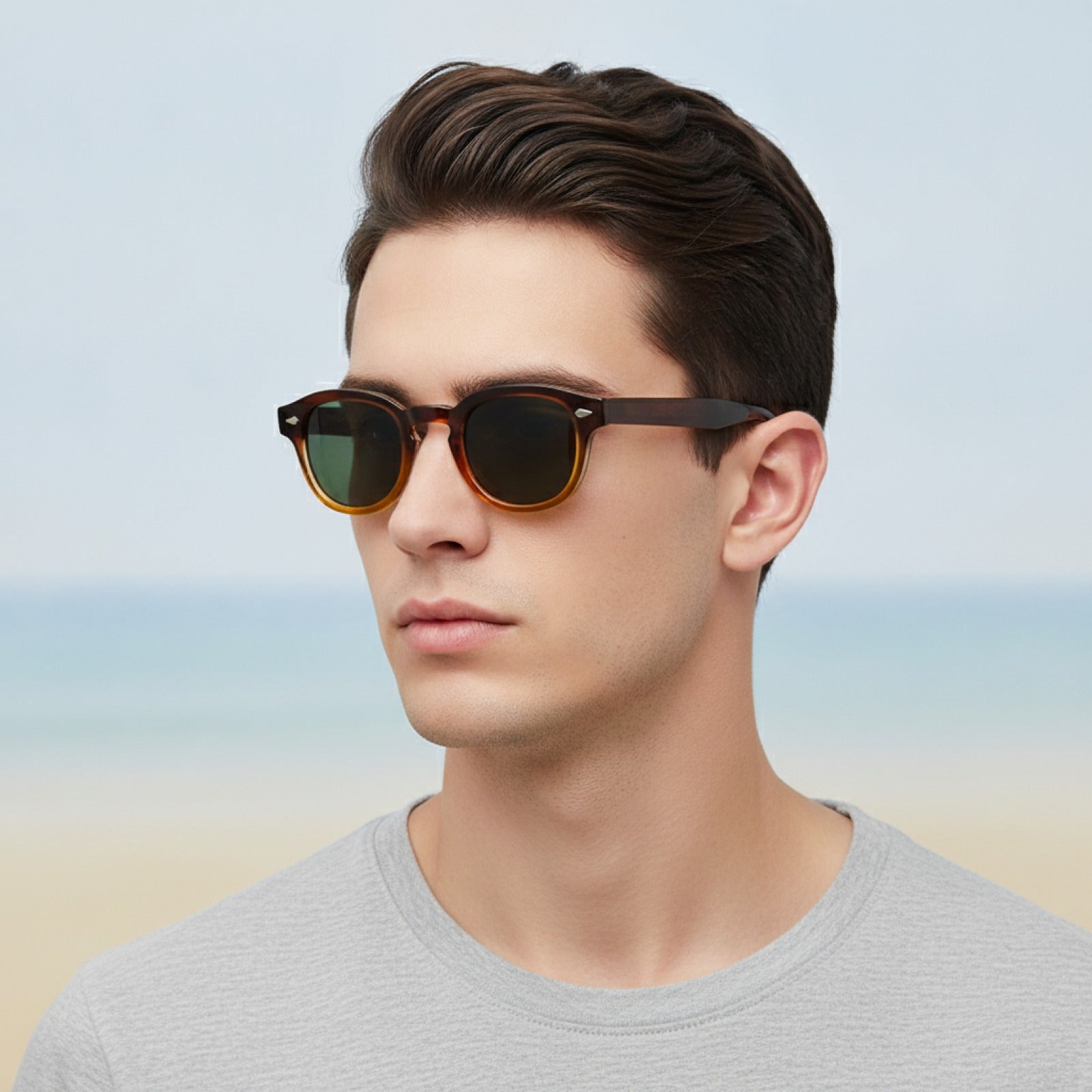 Lunettes de Soleil Rétro Vintage avec Rivets