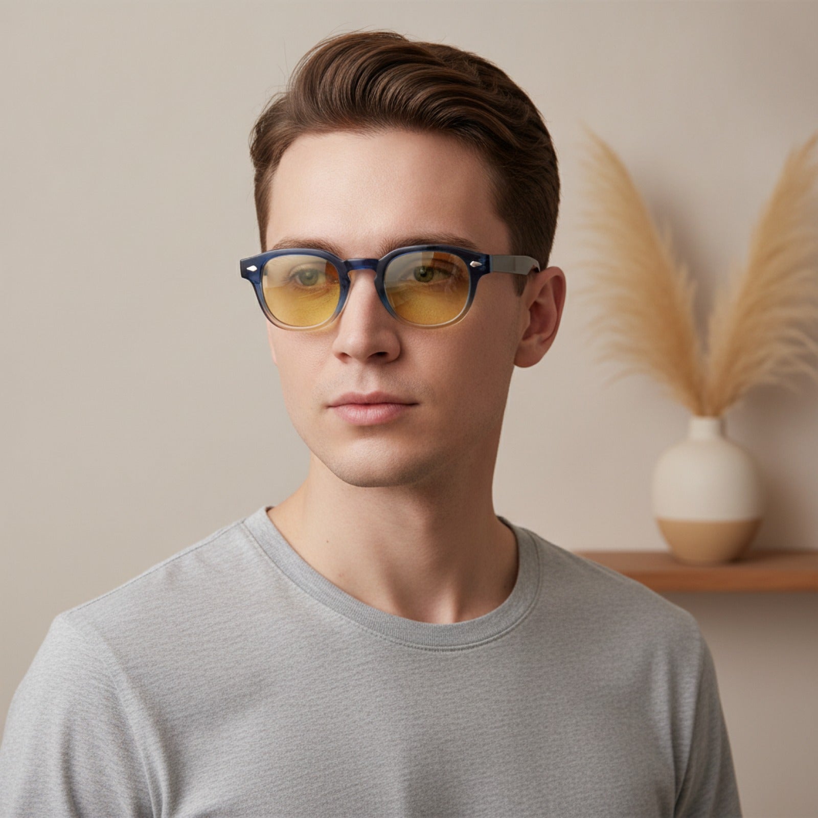 Lunettes de Soleil Vintage Rondes à Rivets